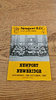 Newport v Newbridge Oct 1987 Rugby Programme