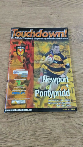 Newport v Pontypridd May 2002 Rugby Programme