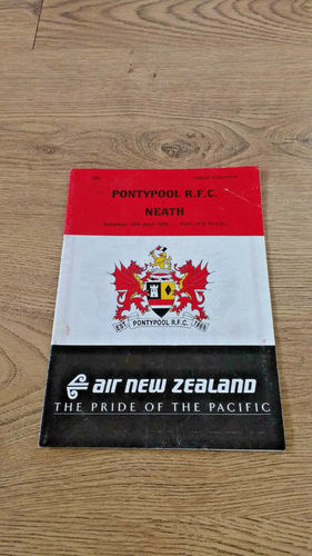 Pontypool v Neath Apr 1992 Rugby Programme