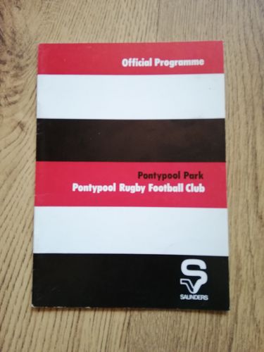 Pontypool v Aberavon Oct 1980 Rugby Programme