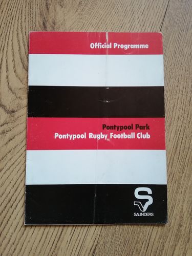 Pontypool v Llanelli Feb 1981 Rugby Programme