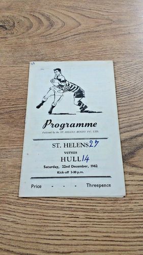 St Helens v Hull Dec 1962 Rugby League Programme
