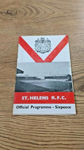 St Helens v Halifax Apr 1968 Rugby League Programme