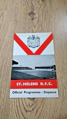 St Helens v Wigan Sept 1968 Lancashire Cup Rugby League Programme