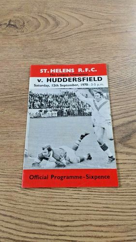 St Helens v Huddersfield Sept 1970 Rugby League Programme