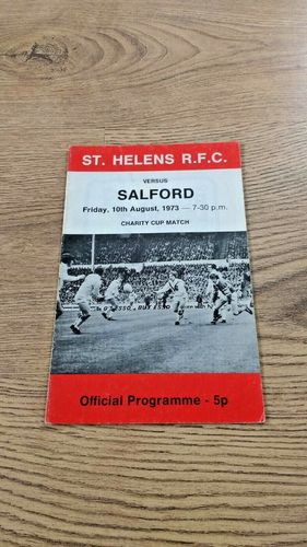 St Helens v Salford Aug 1973 Charity Cup Rugby League Programme
