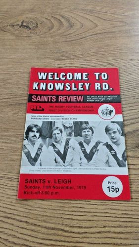 St Helens v Leigh Nov 1979 Rugby League Programme