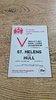 St Helens v Hull Apr 1981 Rugby League Programme