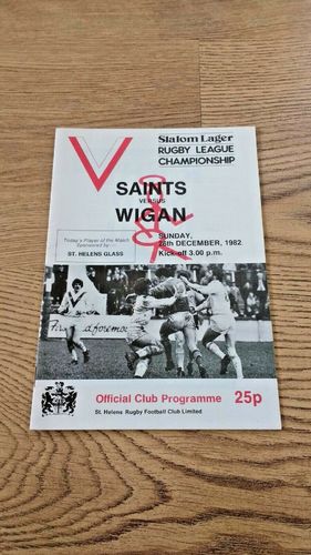 St Helens v Wigan Dec 1982 Rugby League Programme