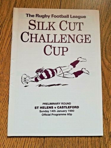 St Helens v Castleford Jan 1990 Challenge Cup Rugby League Programme
