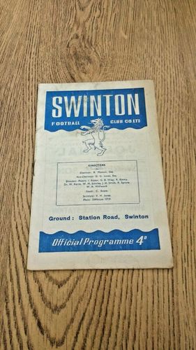 Swinton v Barrow Mar 1965 Rugby League Programme