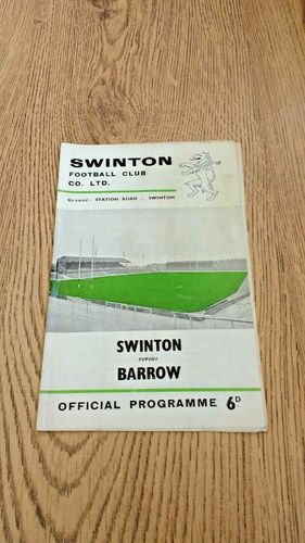 Swinton v Barrow Mar 1966 Rugby League Programme