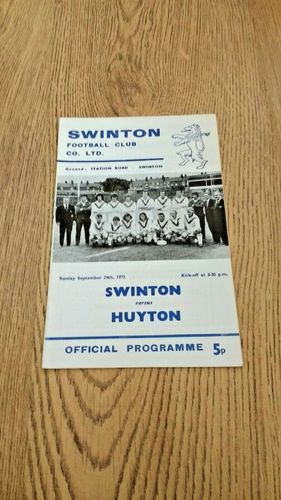 Swinton v Huyton Sept 1972 Players No6 Trophy Rugby League Programme
