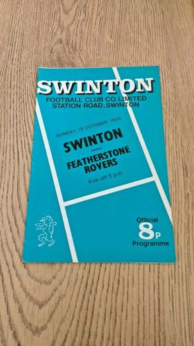 Swinton v Featherstone Rovers Oct 1975 Rugby League Programme