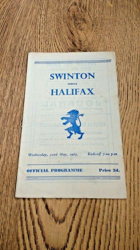 Swinton v Halifax May 1963 Rugby League Programme
