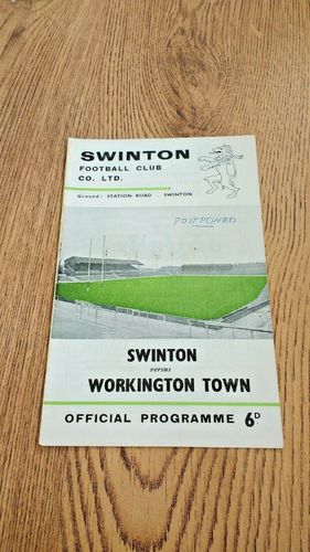 Swinton v Workington Town Dec 1965 Rugby League Programme