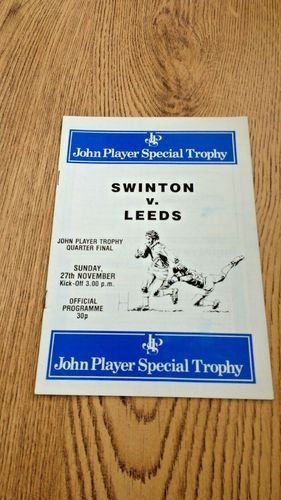 Swinton v Leeds Nov 1983 John Player Trophy Quarter-Final RL Programme
