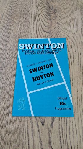 Swinton v Huyton Jan 1977 Rugby League Programme