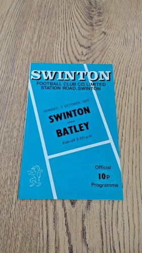 Swinton v Batley Oct 1977 Rugby League Programme