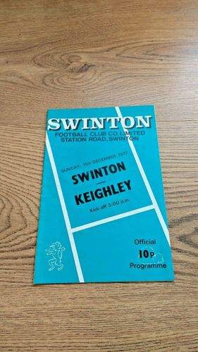Swinton v Keighley Dec 1977 Rugby League Programme
