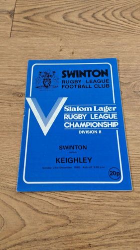 Swinton v Keighley Dec 1980 Rugby League Programme