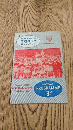 Wakefield Trinity v St Helens Mar 1961 Rugby League Programme