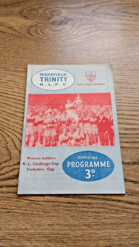Wakefield Trinity v Wigan Feb 1961 Challenge Cup Rugby League Programme