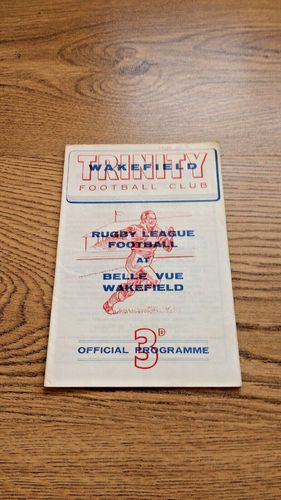 Wakefield Trinity v Hull Sept 1961 Rugby League Programme