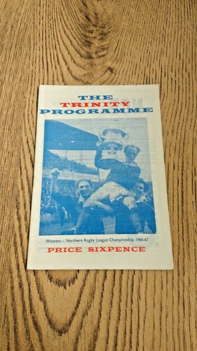 Wakefield Trinity v Keighley Nov 1967 Rugby League Programme