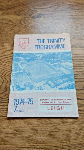 Wakefield Trinity v Leigh Sept 1974 Players No6 Trophy Rugby League Programme