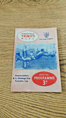 Wakefield Trinity v Hull Feb 1961 Rugby League Programme
