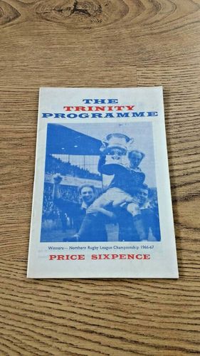 Wakefield Trinity v Halifax Oct 1967 Rugby League Programme