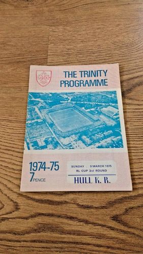 Wakefield Trinity v Hull KR Mar 1975 Challenge Cup Rugby League Programme