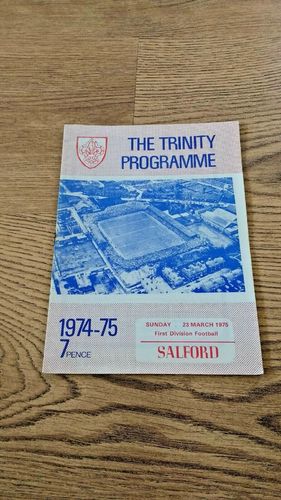 Wakefield Trinity v Salford Mar 1975 Rugby League Programme
