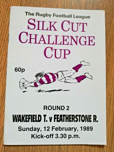 Wakefield Trinity v Featherstone Feb 1989 Challenge Cup Rugby League Programme