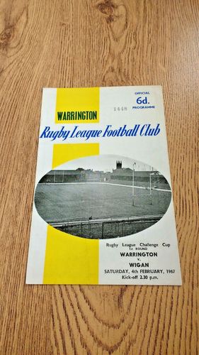 Warrington v Wigan Feb 1967 Challenge Cup Rugby League Programme