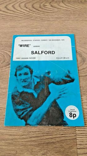 Warrington v Salford Dec 1976 Rugby League Programme