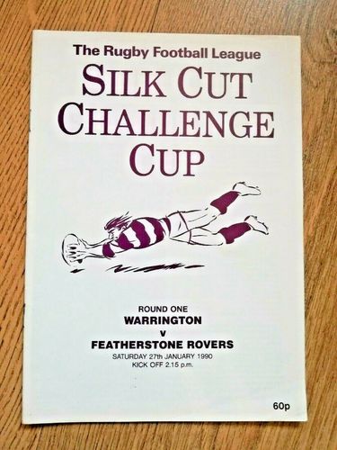 Warrington v Featherstone Rovers Jan 1990 Challenge Cup Rugby League Programme