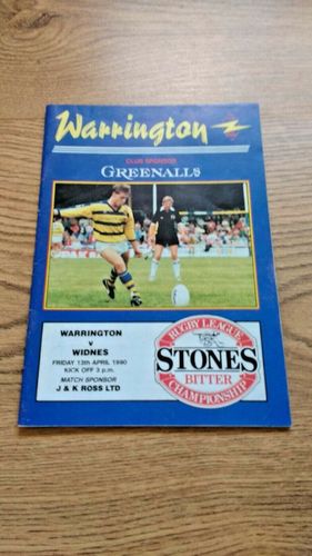 Warrington v Widnes Apr 1990 Rugby League Programme