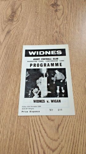 Widnes v Wigan Dec 1966 Rugby League Programme