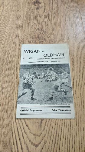 Wigan v Oldham Dec 1959 Rugby League Programme