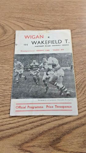 Wigan v Wakefield Mar 1962 Rugby League Programme