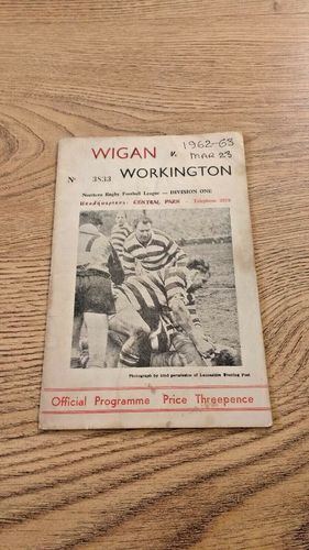 Wigan v Workington Mar 1963 Rugby League Programme
