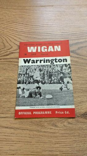 Wigan v Warrington Aug 1967 Rugby League Programme