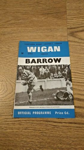 Wigan v Barrow Sept 1967 Rugby League Programme