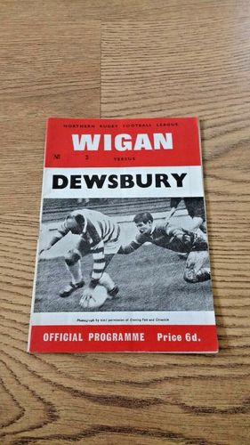 Wigan v Dewsbury Nov 1967 Rugby League Programme