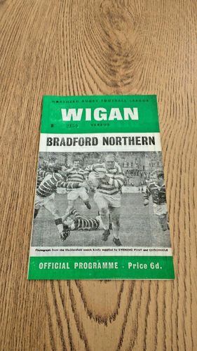 Wigan v Bradford Northern Sept 1968 Rugby League Programme
