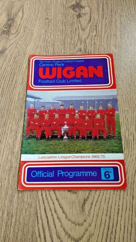 Wigan v Swinton Sept 1970 Rugby League Programme