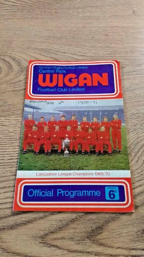 Wigan v Rochdale Hornets Nov 1970 Rugby League Programme