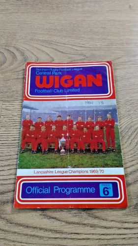 Wigan v Widnes Nov 1970 Rugby League Programme